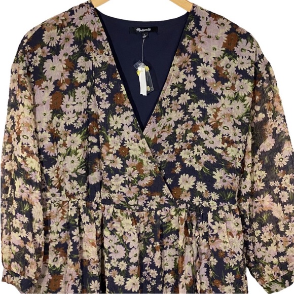 Madewell Long Sleeve Tiered Mini in Floral Print NWT - Picture 5 of 8